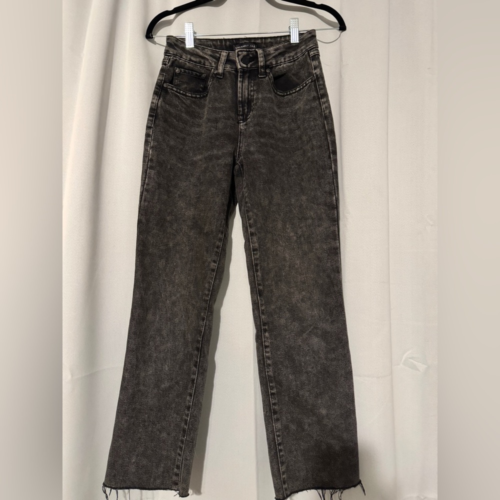 Black Wash Straight Leg Jeans